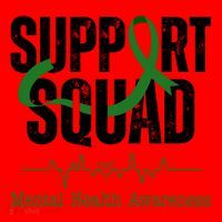 Support Squad Mental Health Awareness Heartbeat Ribbon Santa Hat thumb 1