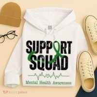 Support Squad Mental Health Awareness Heartbeat Ribbon Hoodie thumb 4