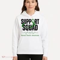 Support Squad Mental Health Awareness Heartbeat Ribbon Hoodie thumb 5