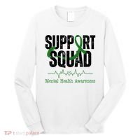 Support Squad Mental Health Awareness Heartbeat Ribbon Long Sleeve Shirt thumb 0