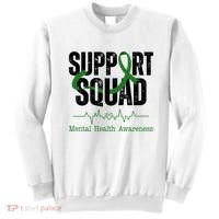 Support Squad Mental Health Awareness Heartbeat Ribbon Sweatshirt thumb 0