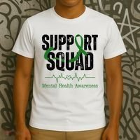 Support Squad Mental Health Awareness Heartbeat Ribbon T-Shirt thumb 3