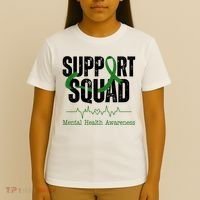 Support Squad Mental Health Awareness Heartbeat Ribbon T-Shirt thumb 4