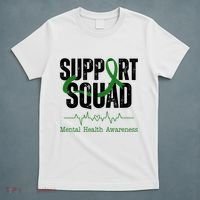 Support Squad Mental Health Awareness Heartbeat Ribbon T-Shirt thumb 5