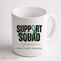 Support Squad Mental Health Awareness Heartbeat Ribbon Coffee Mug thumb 1