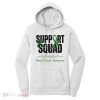 Support Squad Mental Health Awareness Heartbeat Ribbon Women's Hoodie thumb 0