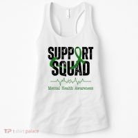 Support Squad Mental Health Awareness Heartbeat Ribbon Women's Tank Top thumb 0