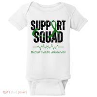 Support Squad Mental Health Awareness Heartbeat Ribbon Baby Bodysuit thumb 0
