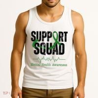 Support Squad Mental Health Awareness Heartbeat Ribbon Tank Top thumb 3