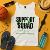 Support Squad Mental Health Awareness Heartbeat Ribbon Tank Top thumb 4