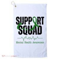 Support Squad Mental Health Awareness Heartbeat Ribbon Golf Towel thumb 0