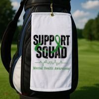 Support Squad Mental Health Awareness Heartbeat Ribbon Golf Towel thumb 2