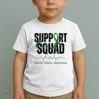 Support Squad Mental Health Awareness Heartbeat Ribbon Toddler T-Shirt thumb 2