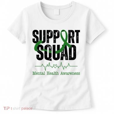 Support Squad Mental Health Awareness Heartbeat Ribbon Women's T-Shirt