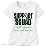 Support Squad Mental Health Awareness Heartbeat Ribbon Women's T-Shirt thumb 0