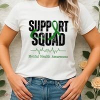 Support Squad Mental Health Awareness Heartbeat Ribbon Women's T-Shirt thumb 2