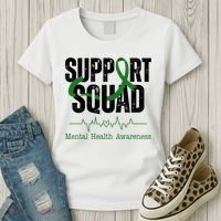Support Squad Mental Health Awareness Heartbeat Ribbon Women's T-Shirt thumb 3