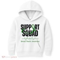 Support Squad Mental Health Awareness Heartbeat Ribbon Kids Hoodie thumb 0