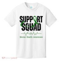 Support Squad Mental Health Awareness Heartbeat Ribbon Kids T-Shirt thumb 0