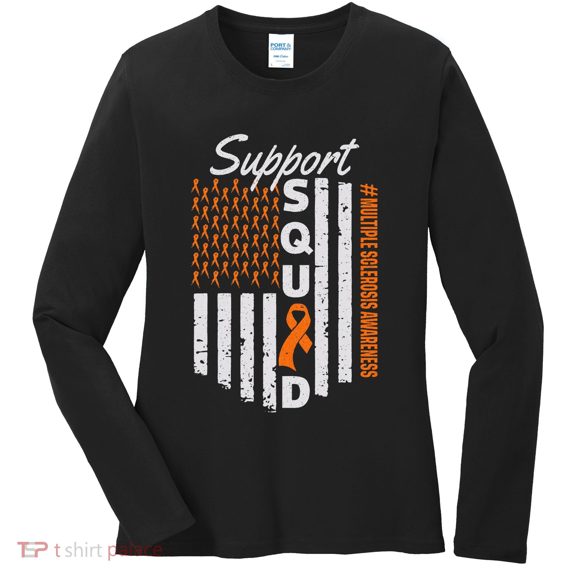 Support Squad Multiple Sclerosis Awareness Ms Awareness Women's Long Sleeve Shirt