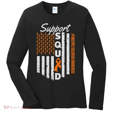 Support Squad Multiple Sclerosis Awareness Ms Awareness Women's Long Sleeve Shirt
