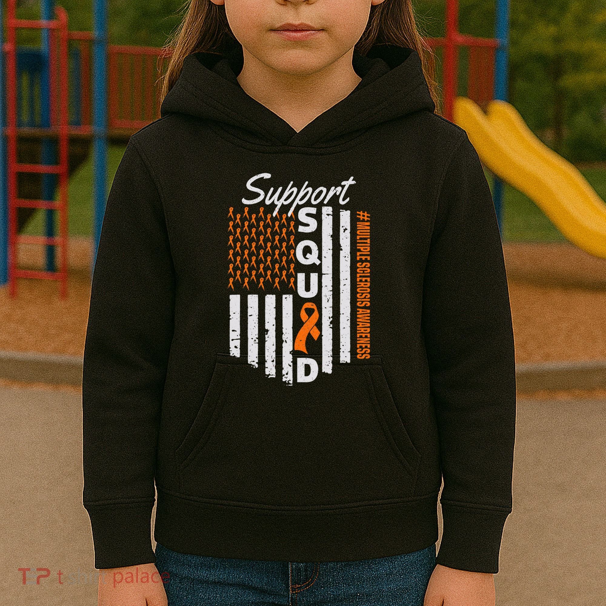 Support Squad Multiple Sclerosis Awareness Ms Awareness Kids Hoodie
