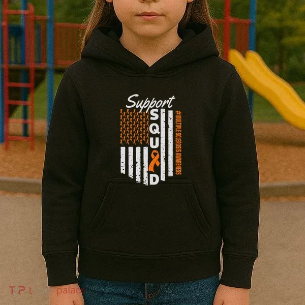 Support Squad Multiple Sclerosis Awareness Ms Awareness Kids Hoodie