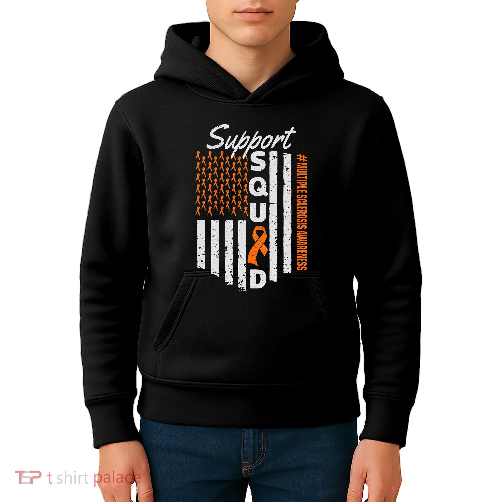 Support Squad Multiple Sclerosis Awareness Ms Awareness Kids Hoodie