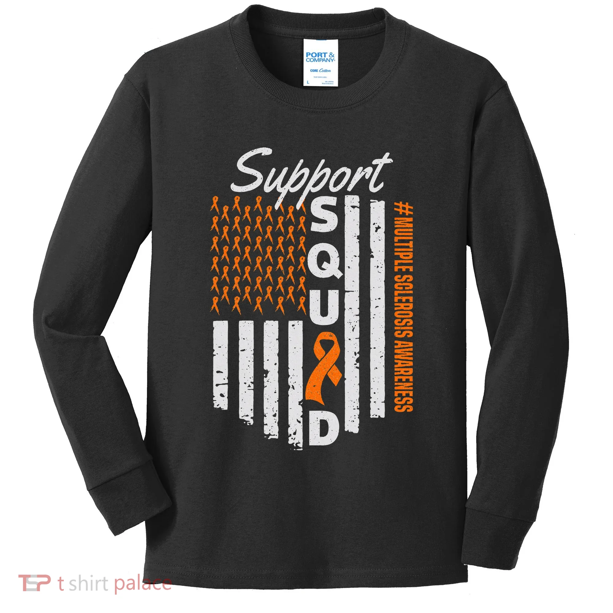 Support Squad Multiple Sclerosis Awareness Ms Awareness Kids Long Sleeve Shirt