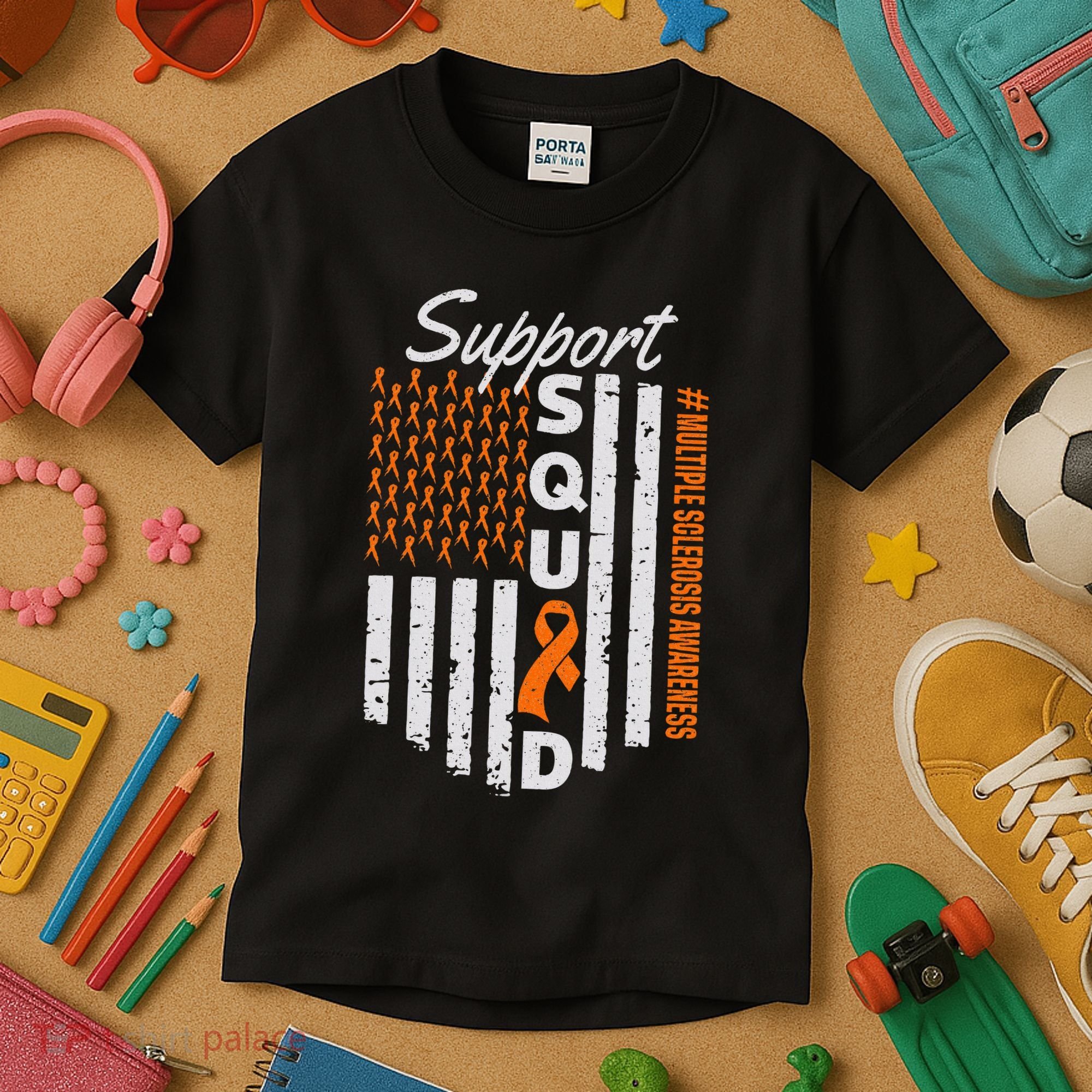 Support Squad Multiple Sclerosis Awareness Ms Awareness Kids T-Shirt