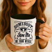 Somebody Save Me From Myself Country Music Front & Back Coffee Mug thumb 3