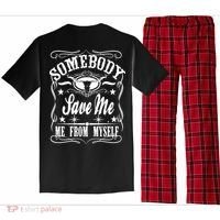 Somebody Save Me From Myself Country Music Front & Back Pajama Set thumb 1