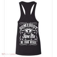 Somebody Save Me From Myself Country Music Front & Back Women's Tank Top thumb 4