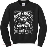 Somebody Save Me From Myself Country Music Front & Back Kids Sweatshirt thumb 0