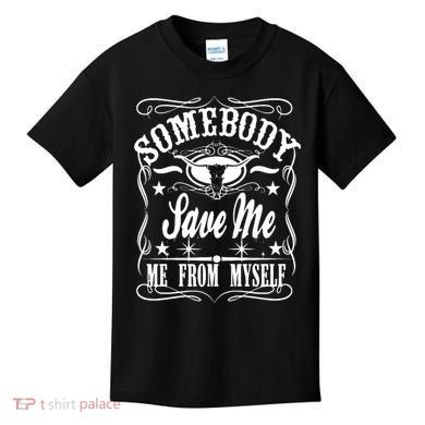 Somebody Save Me From Myself Country Music Front & Back Kids T-Shirt