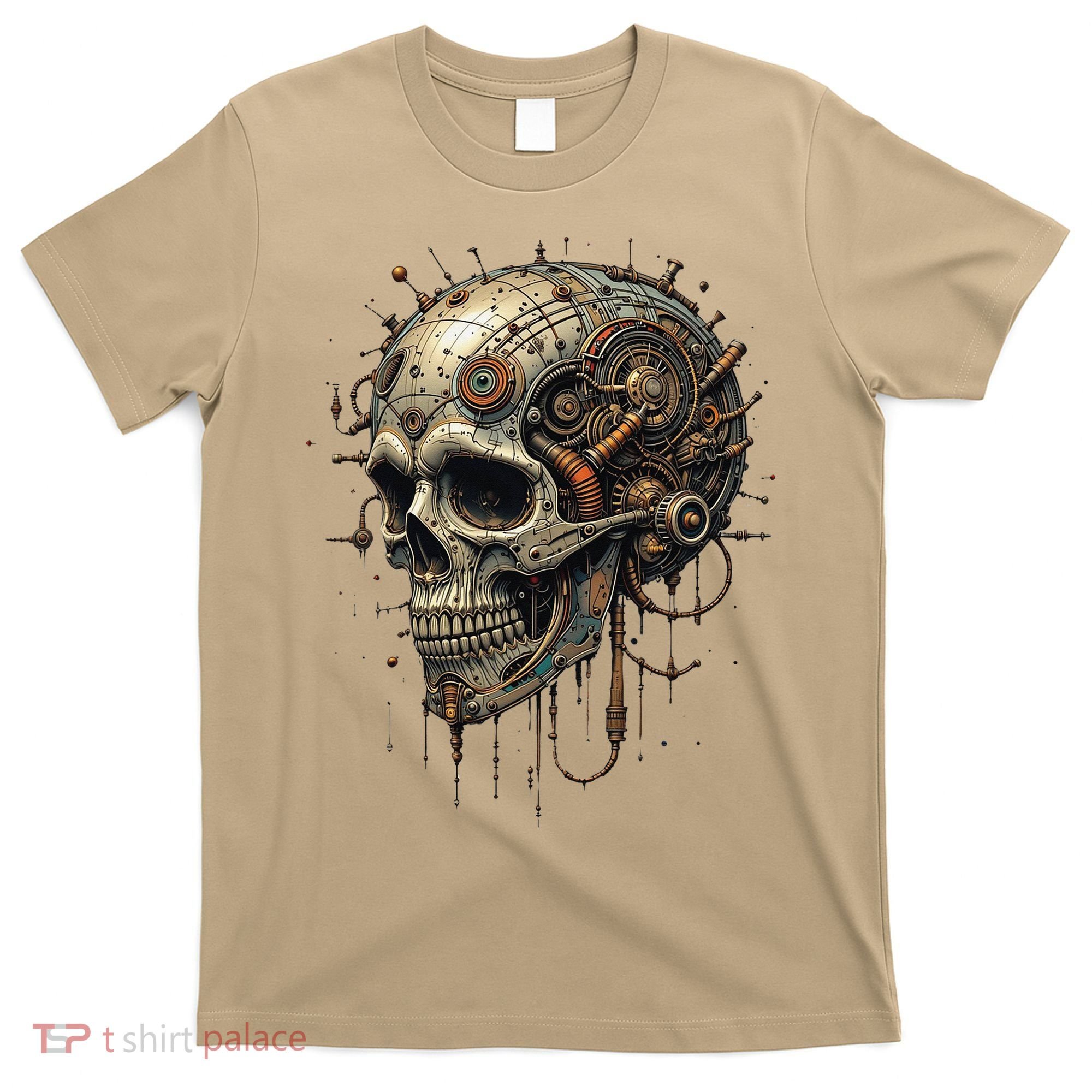 Steampunk Skull Mechanics Gear Victorian-era Sci-fi Vintage T-Shirt