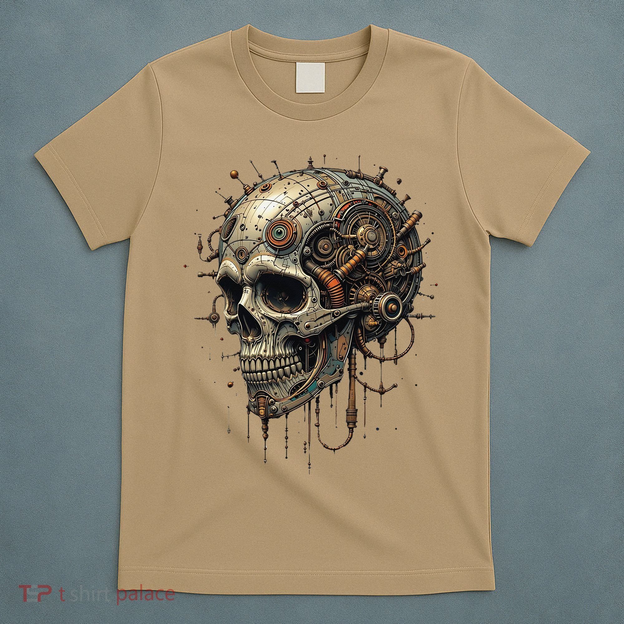 Steampunk Skull Mechanics Gear Victorian-era Sci-fi Vintage T-Shirt