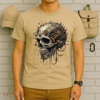 Steampunk Skull Mechanics Gear Victorian-era Sci-fi Vintage T-Shirt thumb 6