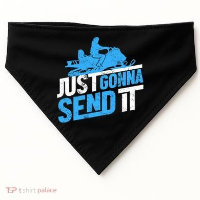Snowmobiling Snow Machine Snowmobile - Just Gonna Send It USA-Made Doggie Bandana
