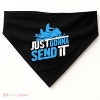 Snowmobiling Snow Machine Snowmobile - Just Gonna Send It USA-Made Doggie Bandana thumb 0