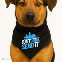 Snowmobiling Snow Machine Snowmobile - Just Gonna Send It USA-Made Doggie Bandana thumb 1