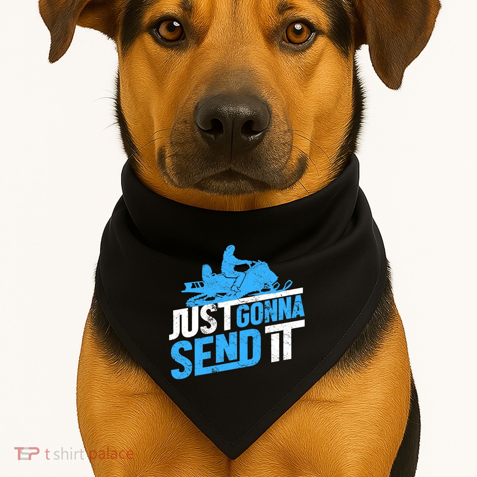 Snowmobiling Snow Machine Snowmobile - Just Gonna Send It USA-Made Doggie Bandana