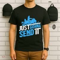 Snowmobiling Snow Machine Snowmobile - Just Gonna Send It T-Shirt thumb 6