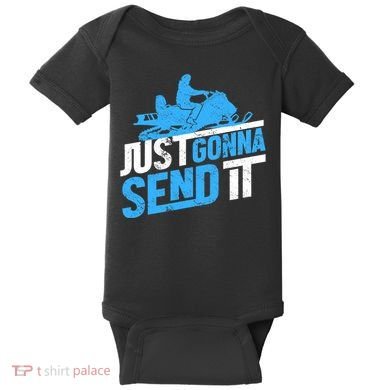 Snowmobiling Snow Machine Snowmobile - Just Gonna Send It Baby Bodysuit