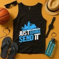 Snowmobiling Snow Machine Snowmobile - Just Gonna Send It Tank Top thumb 4