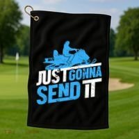 Snowmobiling Snow Machine Snowmobile - Just Gonna Send It Golf Towel thumb 1