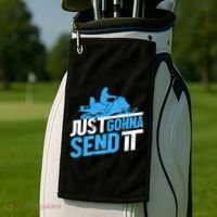 Snowmobiling Snow Machine Snowmobile - Just Gonna Send It Golf Towel thumb 2