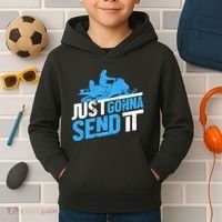 Snowmobiling Snow Machine Snowmobile - Just Gonna Send It Kids Hoodie thumb 2