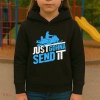 Snowmobiling Snow Machine Snowmobile - Just Gonna Send It Kids Hoodie thumb 3