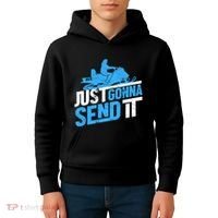 Snowmobiling Snow Machine Snowmobile - Just Gonna Send It Kids Hoodie thumb 4
